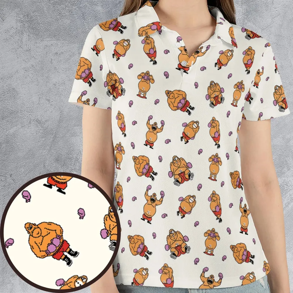 King Hippo Punch Out AOP Men/Women Polo Shirt - 4