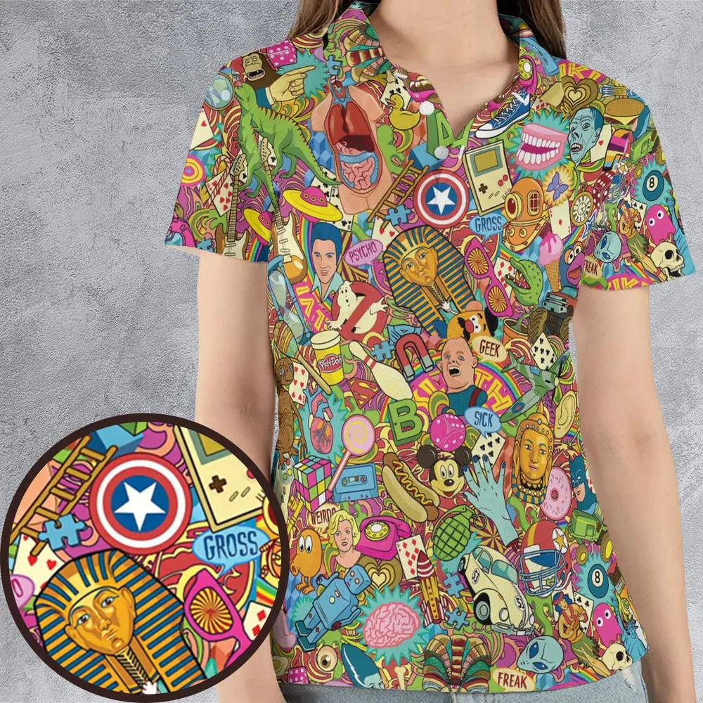 Nostalgia Toys Pop Culture Toys AOP Men/Women Polo Shirt - 4