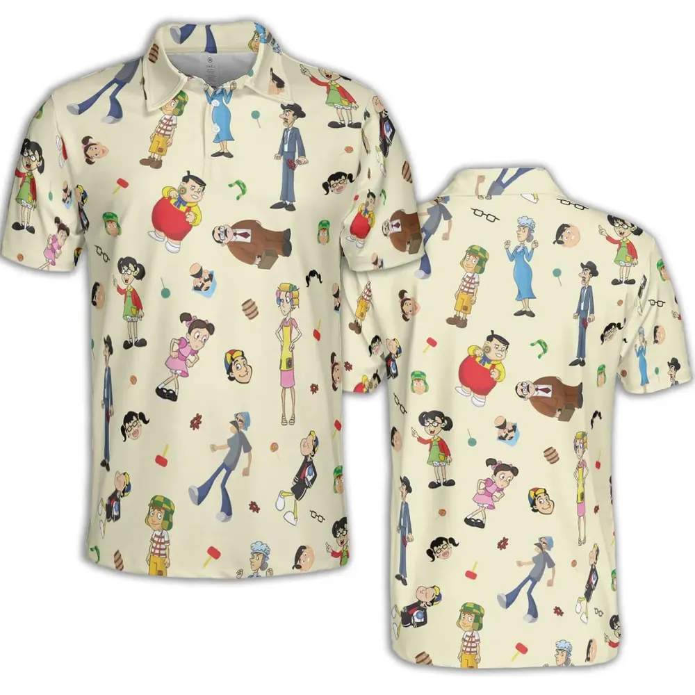 El Chavo Cartoon Characters AOP Men/Women Polo Shirt - 2