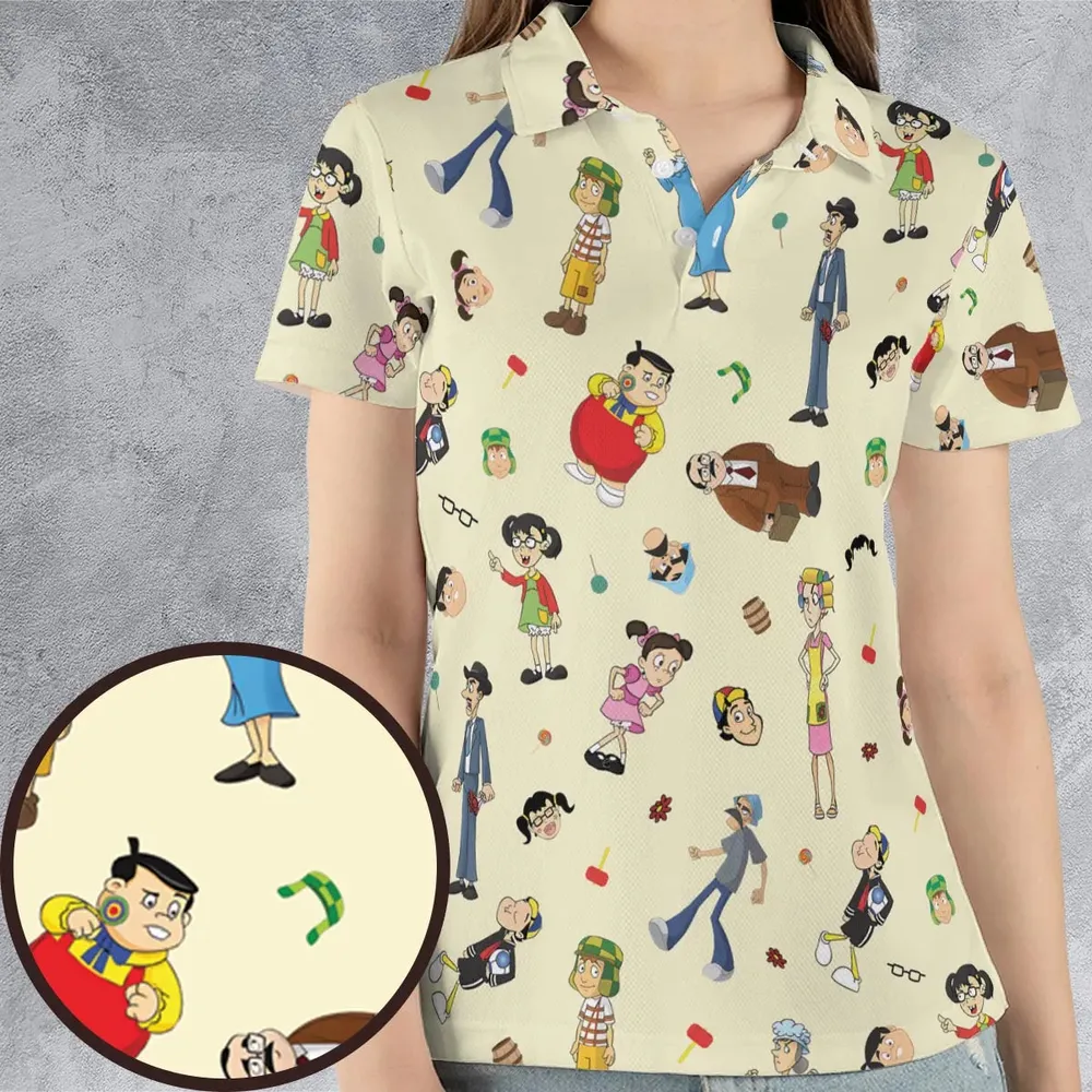 El Chavo Cartoon Characters AOP Men/Women Polo Shirt - 4