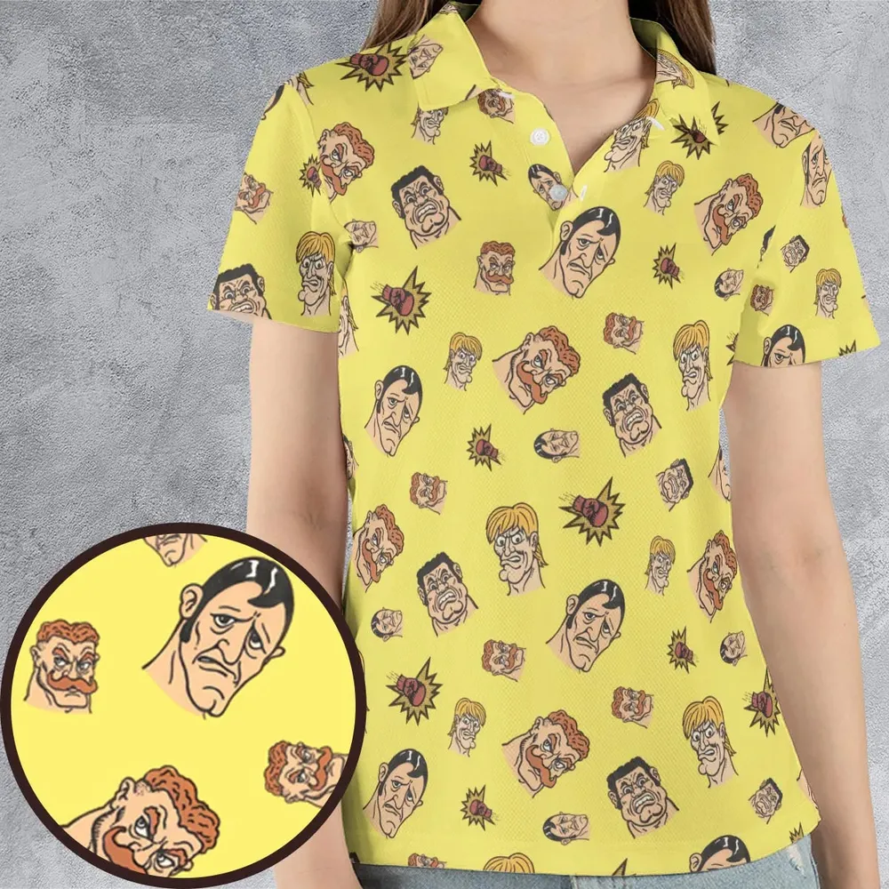 Retro Ring Kings Punch-out AOP Men/Women Polo Shirt - 4