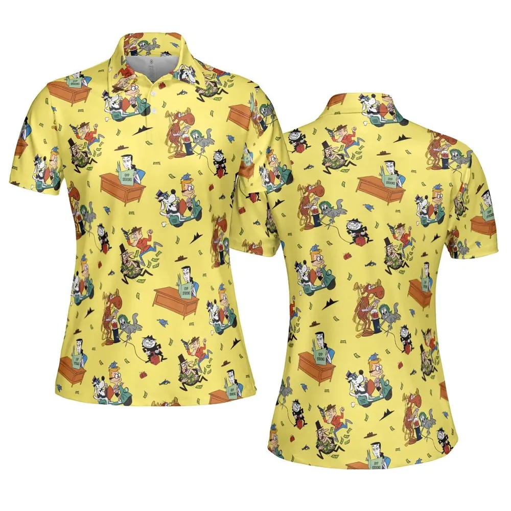 Moose And Squirrel The Adventures of Rocky and Bullwinkle AOP Men/Women Polo Shirt - 5