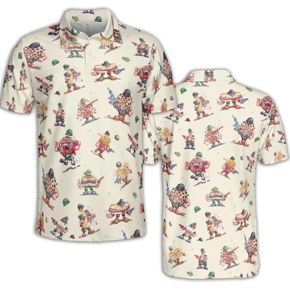 Kitchen Commandos and Refrigerator Rejects Food Fighters AOP Men/Women Polo Shirt - 2