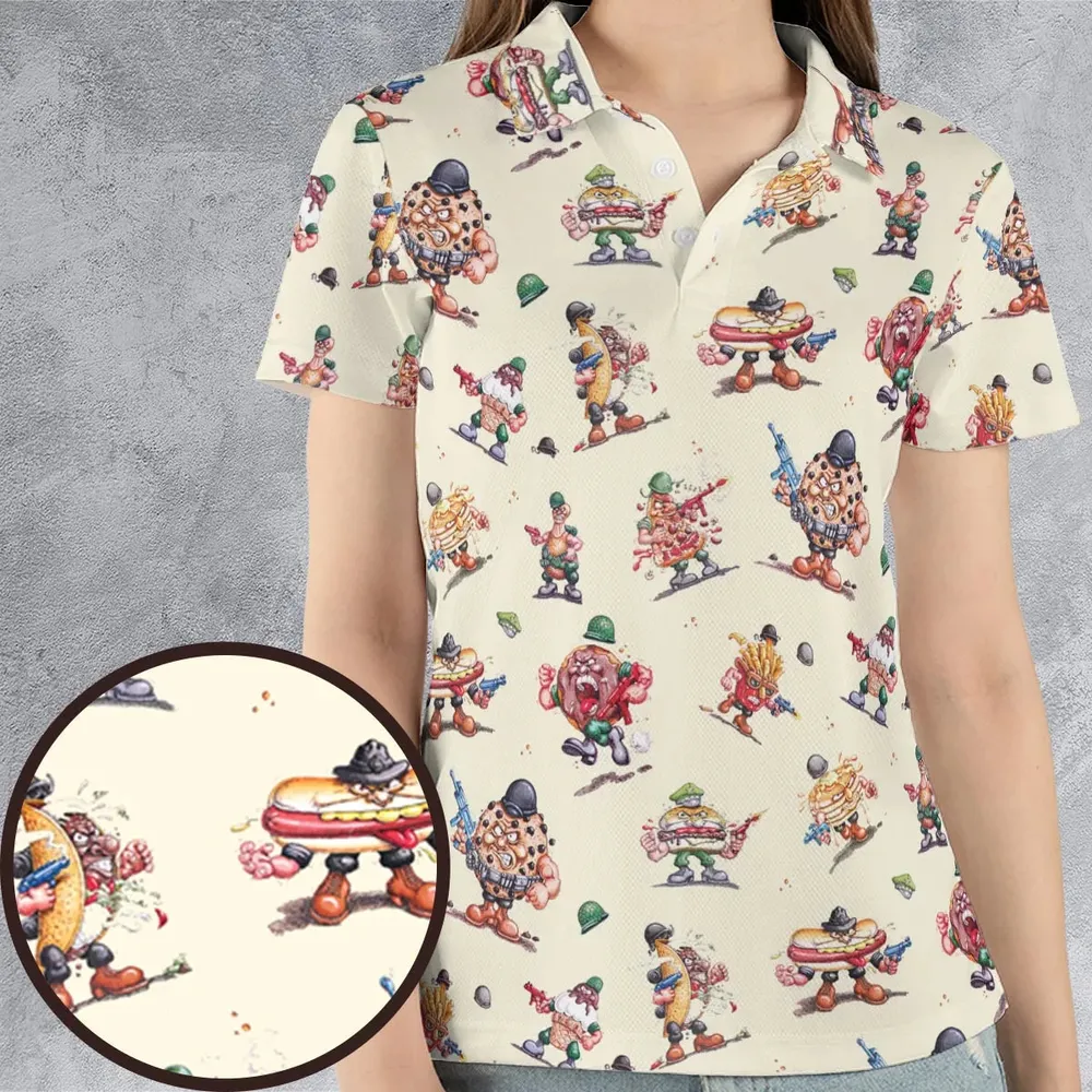 Kitchen Commandos and Refrigerator Rejects Food Fighters AOP Men/Women Polo Shirt - 4