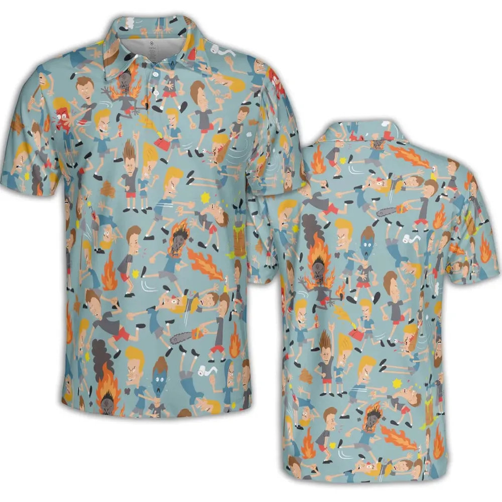 Beavis And Butt-Head Great Cornholio AOP Men/Women Polo Shirt - 2