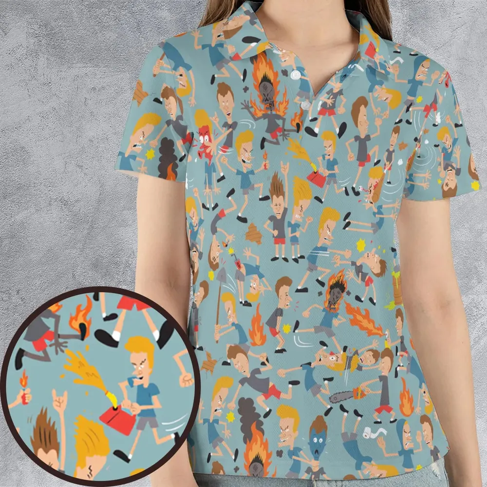 Beavis And Butt-Head Great Cornholio AOP Men/Women Polo Shirt - 4