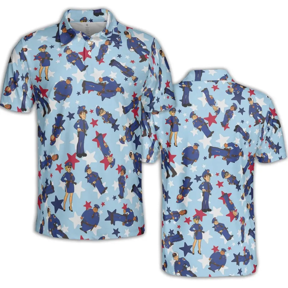 Police Academy Cartoon Characters AOP Men/Women Polo Shirt - 2