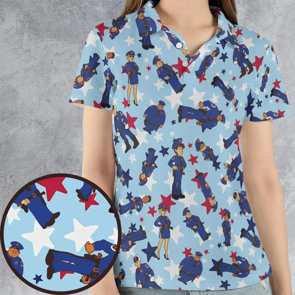 Police Academy Cartoon Characters AOP Men/Women Polo Shirt - 4
