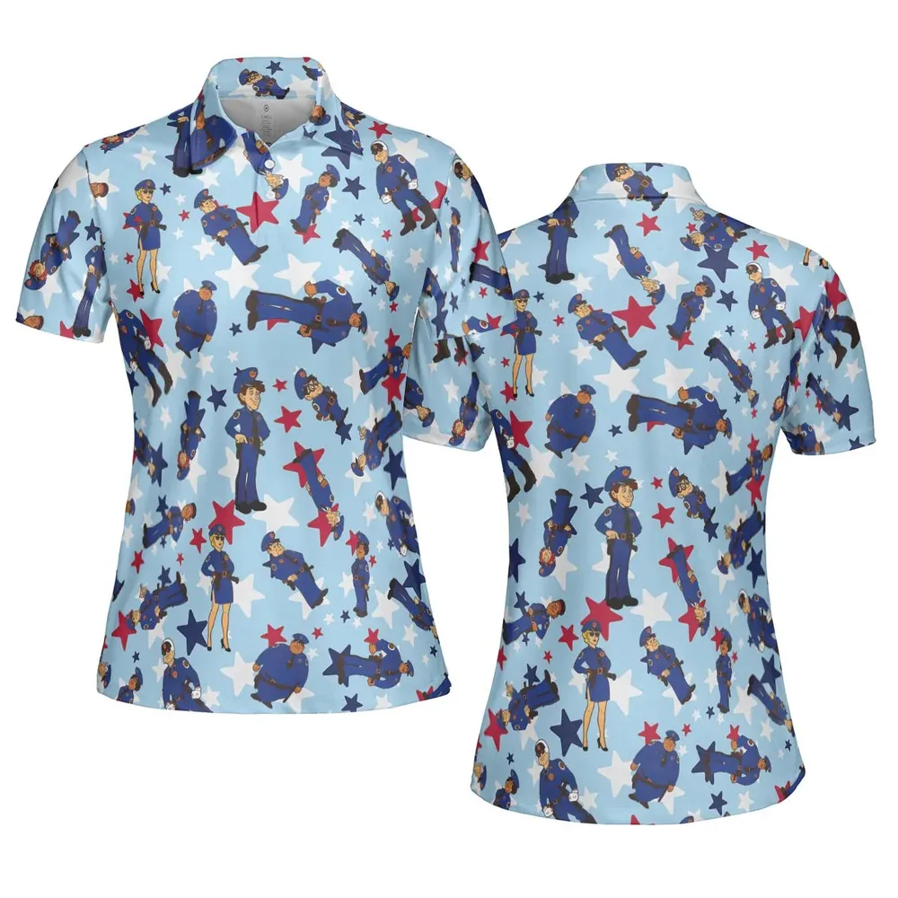 Police Academy Cartoon Characters AOP Men/Women Polo Shirt - 5
