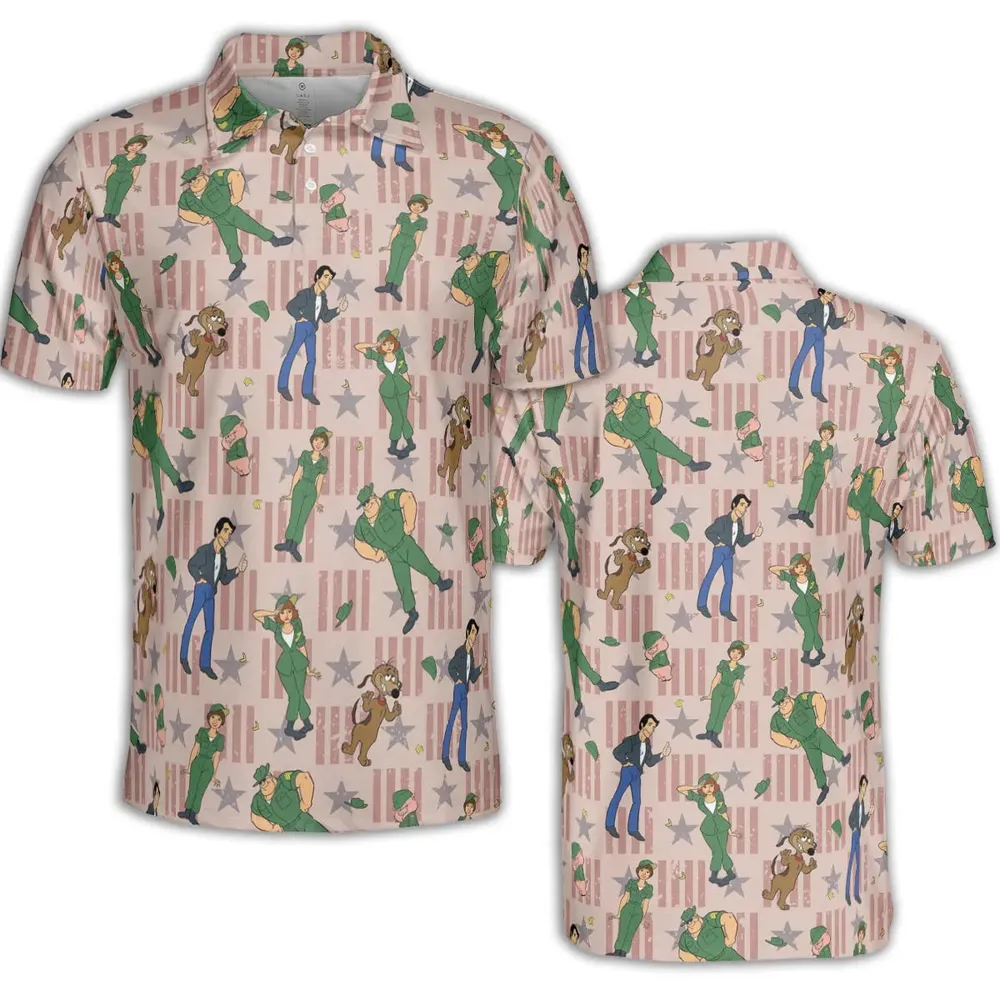 Laverne And Shirley with The Fonz AOP Men/Women Polo Shirt - 2