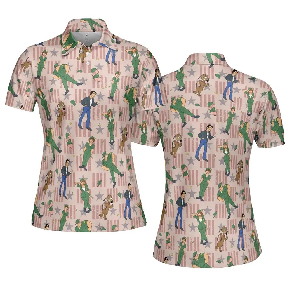 Laverne And Shirley with The Fonz AOP Men/Women Polo Shirt - 5