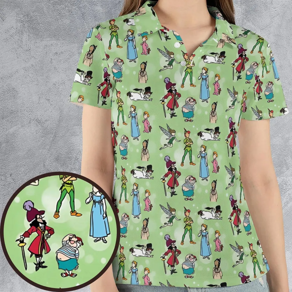 Neverland Doodles Peter Pan AOP Men/Women Polo Shirt - 4