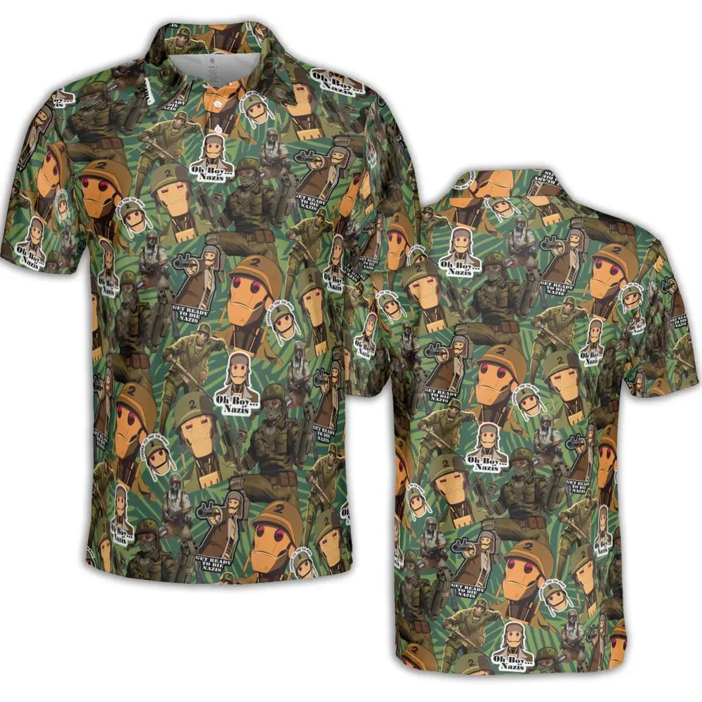 GI Robot Creature Commandos AOP Men/Women Polo Shirt - 2