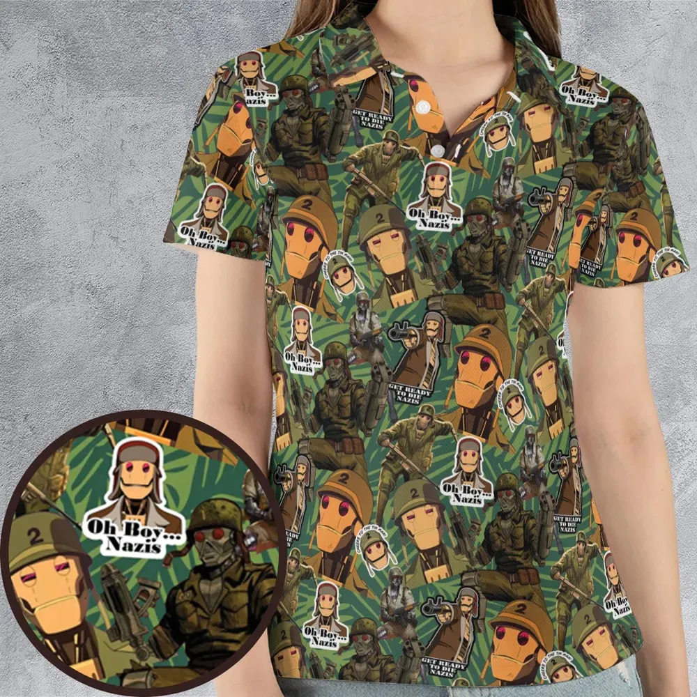 GI Robot Creature Commandos AOP Men/Women Polo Shirt - 4