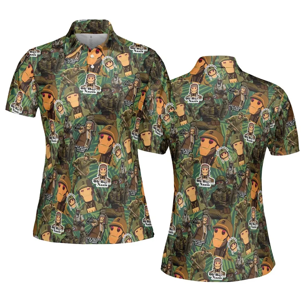 GI Robot Creature Commandos AOP Men/Women Polo Shirt - 5