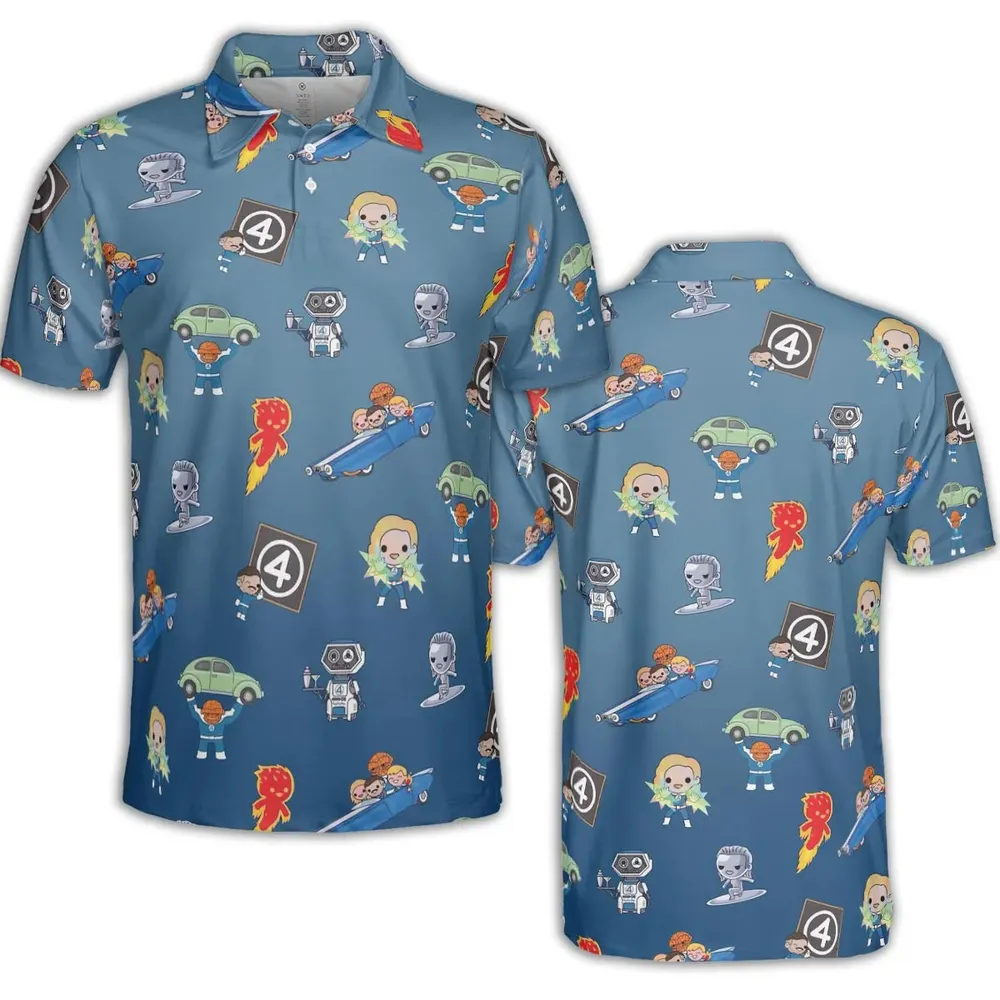 Power Up Fantastic Four AOP Men/Women Polo Shirt - 2