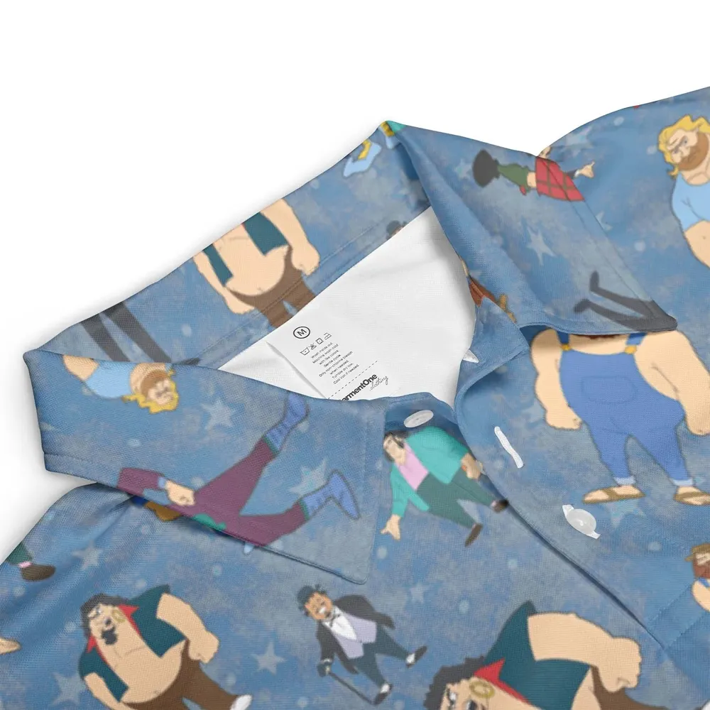 80s Hulk Rock 'n' Wrestling Characters AOP Men/Women Polo Shirt - 3