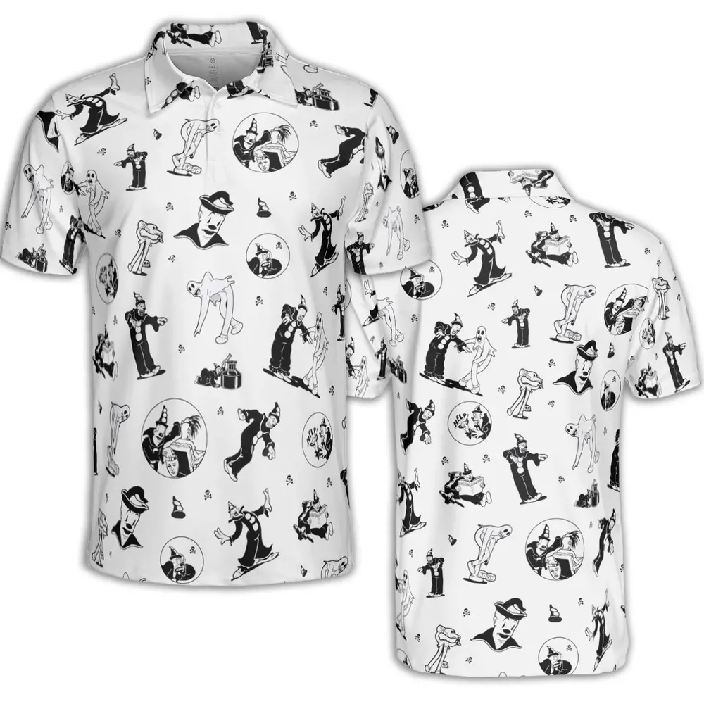 Koko the Clown and the Ghost AOP Men/Women Polo Shirt - 2