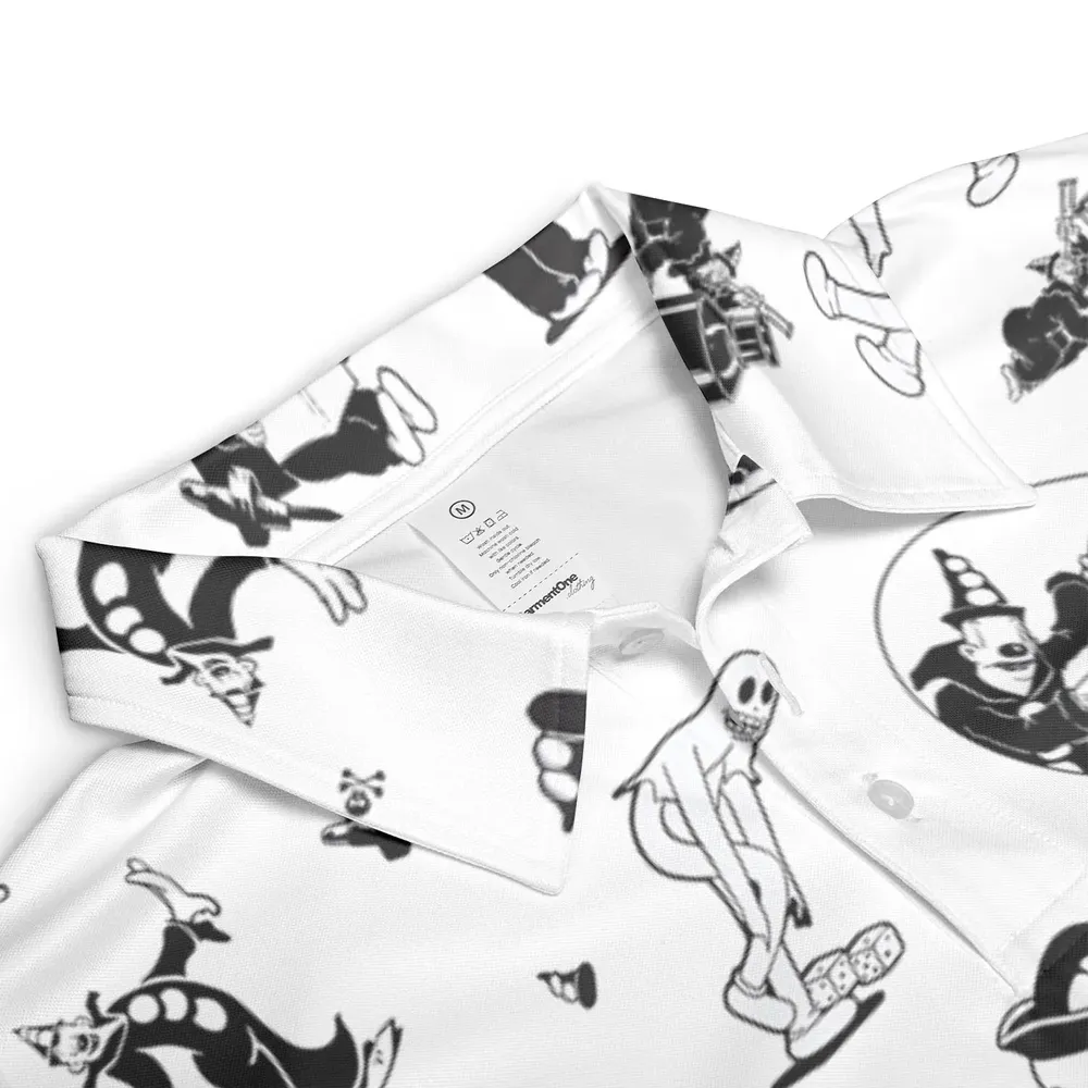 Koko the Clown and the Ghost AOP Men/Women Polo Shirt - 3