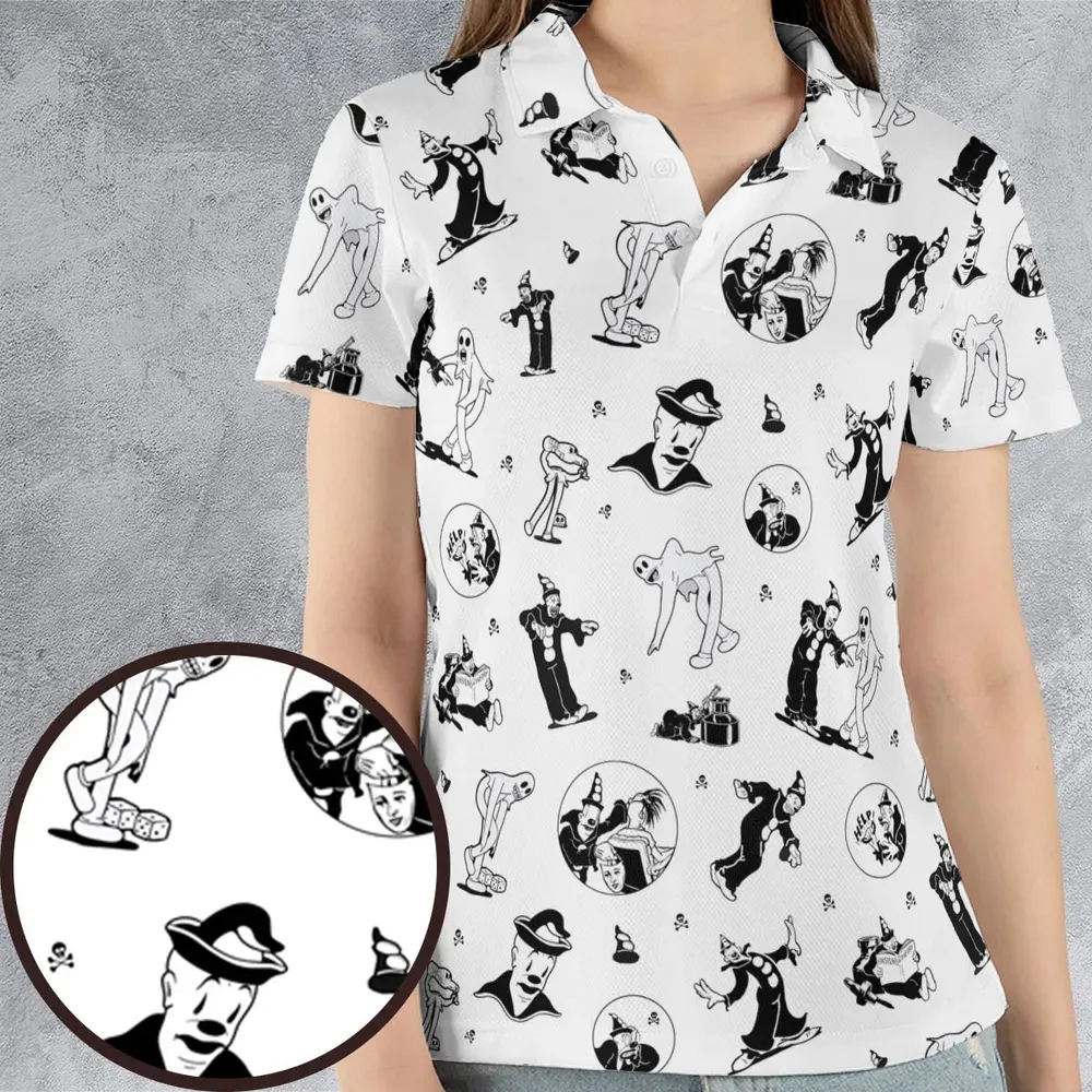 Koko the Clown and the Ghost AOP Men/Women Polo Shirt - 4