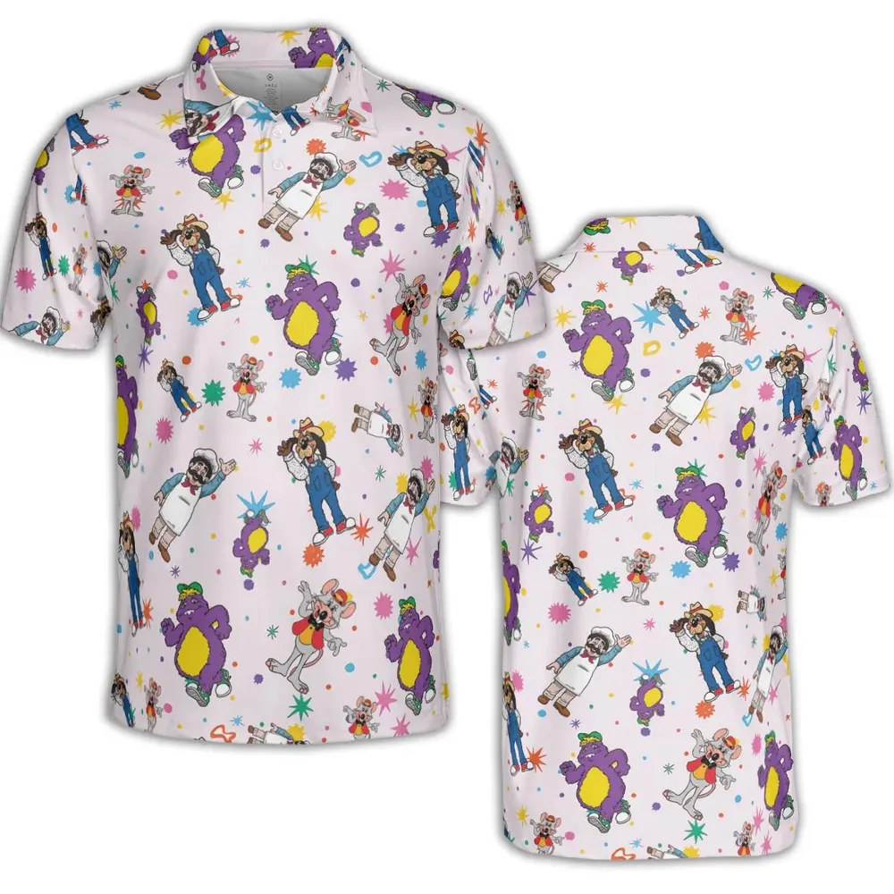 Cheezer Weezer Chuck E Cheese AOP Men/Women Polo Shirt - 2