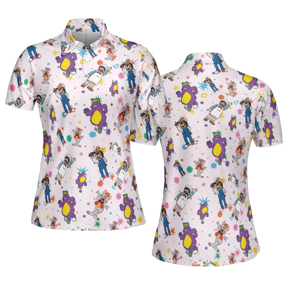 Cheezer Weezer Chuck E Cheese AOP Men/Women Polo Shirt - 5