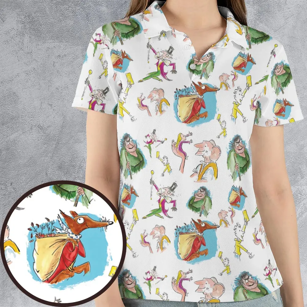 Roald Dahl Characters AOP Men/Women Polo Shirt - 4