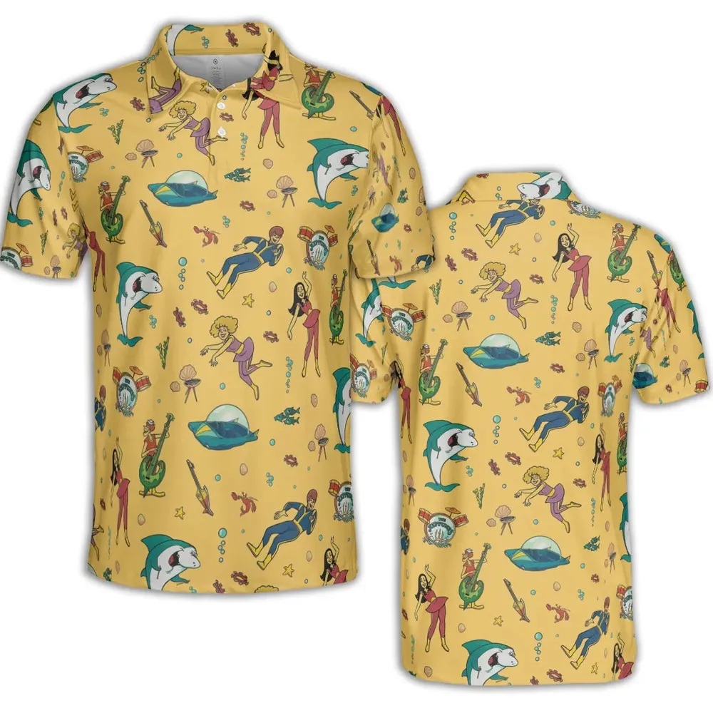 Undersea Style Jabberjaw AOP Men/Women Polo Shirt - 2