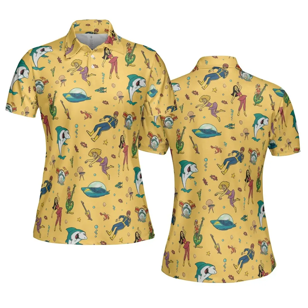 Undersea Style Jabberjaw AOP Men/Women Polo Shirt - 5