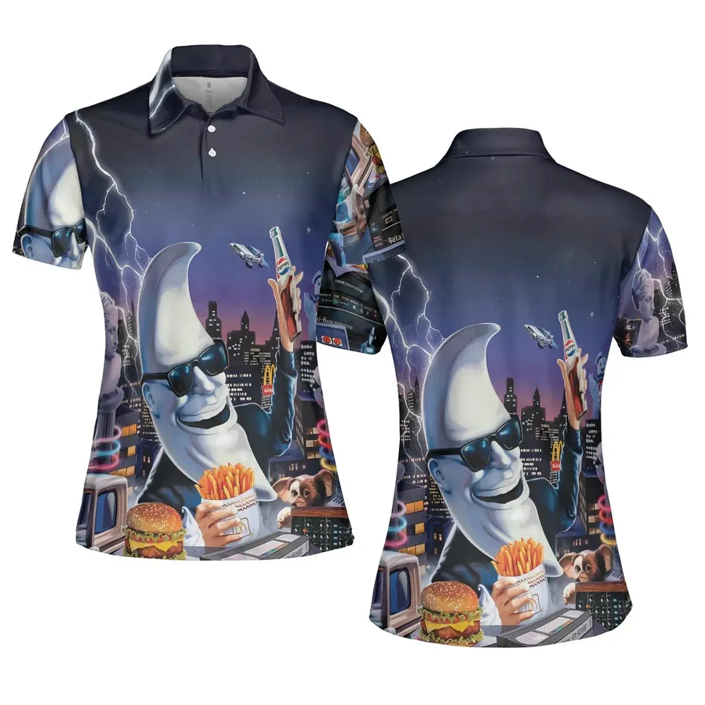 Retro Moon Mac Tonight AOP Men/Women Polo Shirt - 5