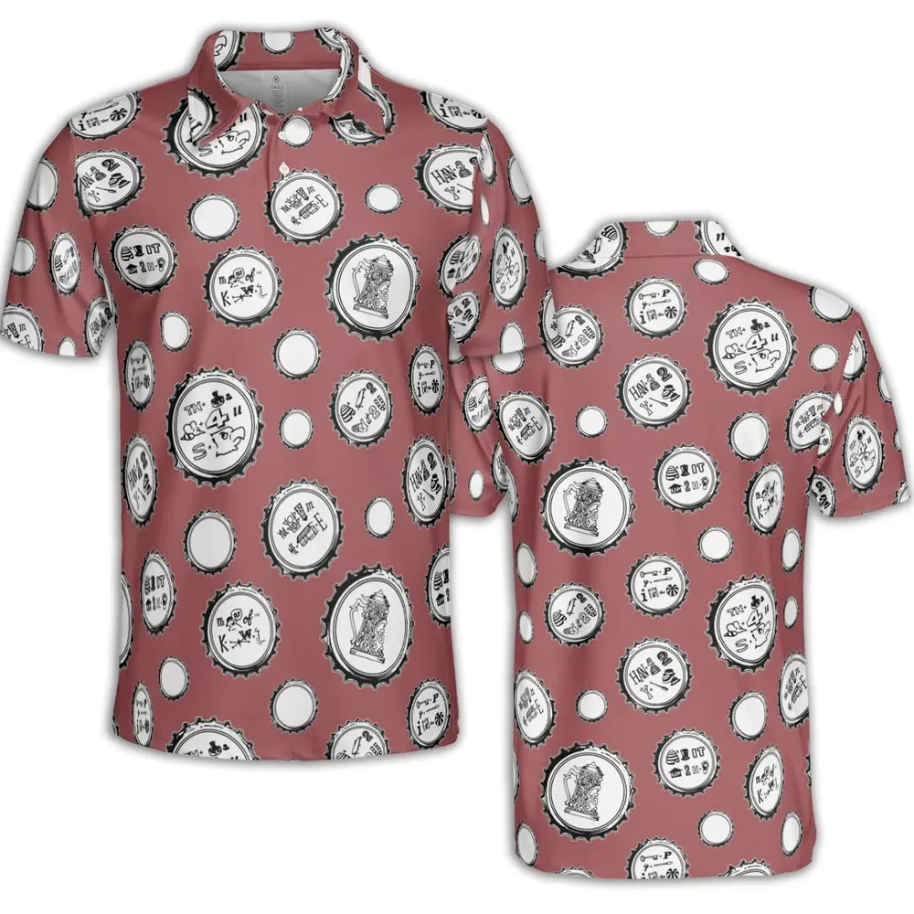 Recall Memories Beer Cap Puzzles AOP Men/Women Polo Shirt - 2