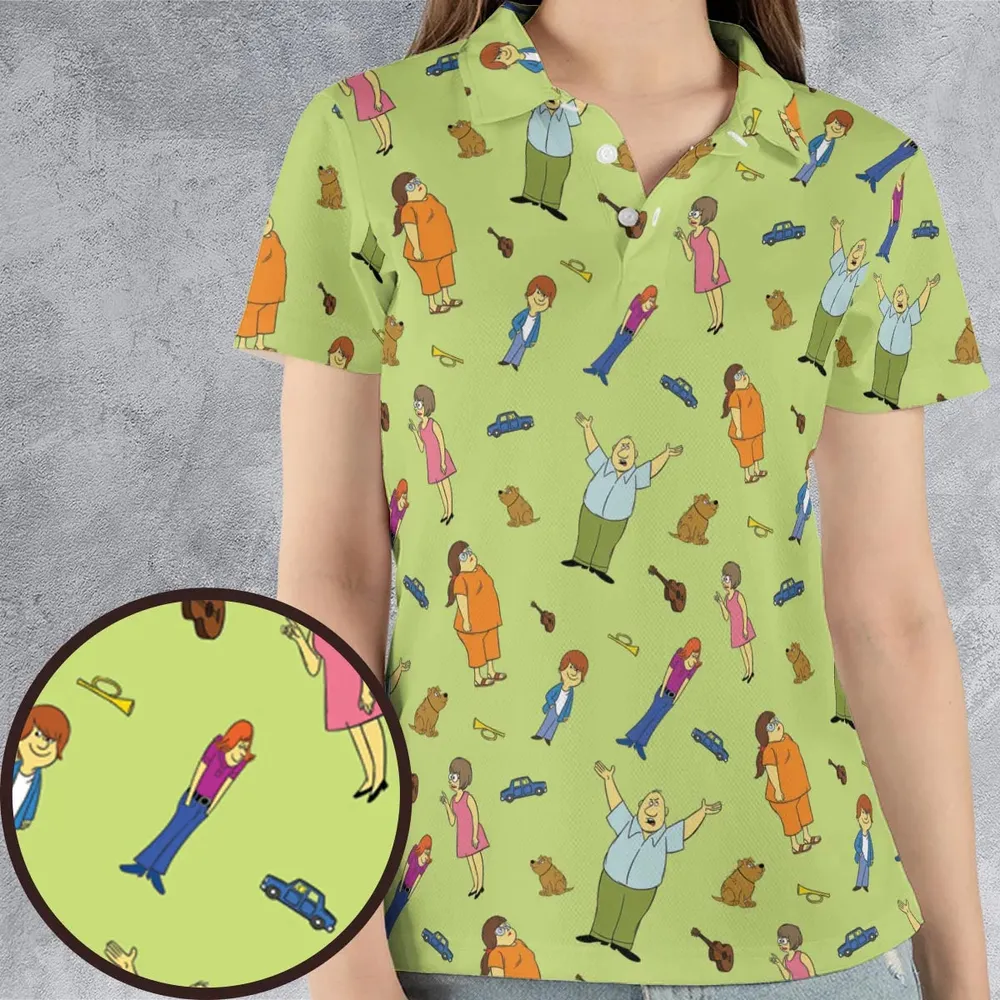 Wait Till Your Father Gets Home Characters AOP Men/Women Polo Shirt - 4