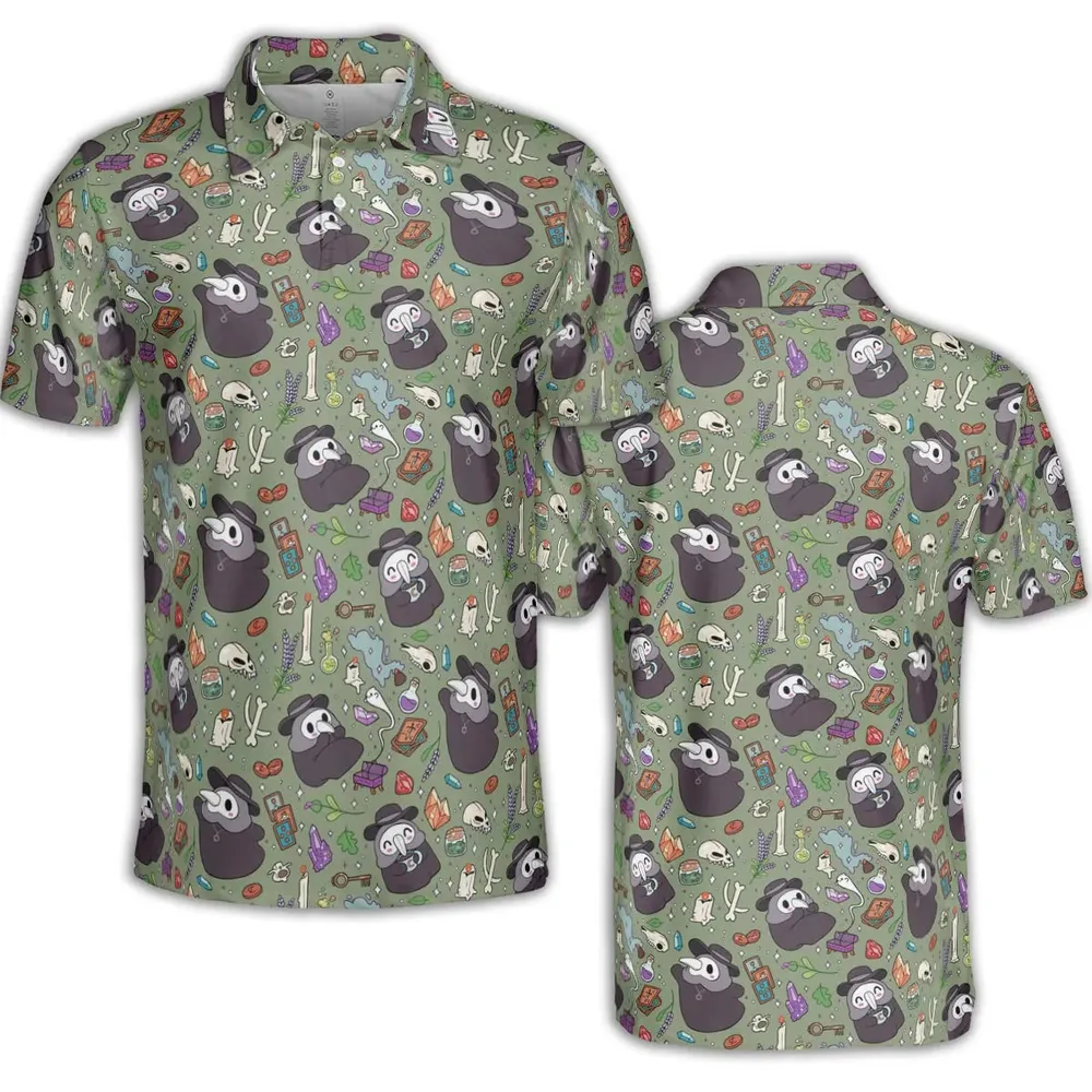 Plague Doctor AOP Men/Women Polo Shirt - 2