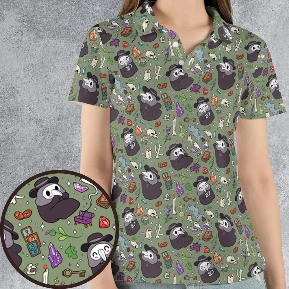 Plague Doctor AOP Men/Women Polo Shirt - 4