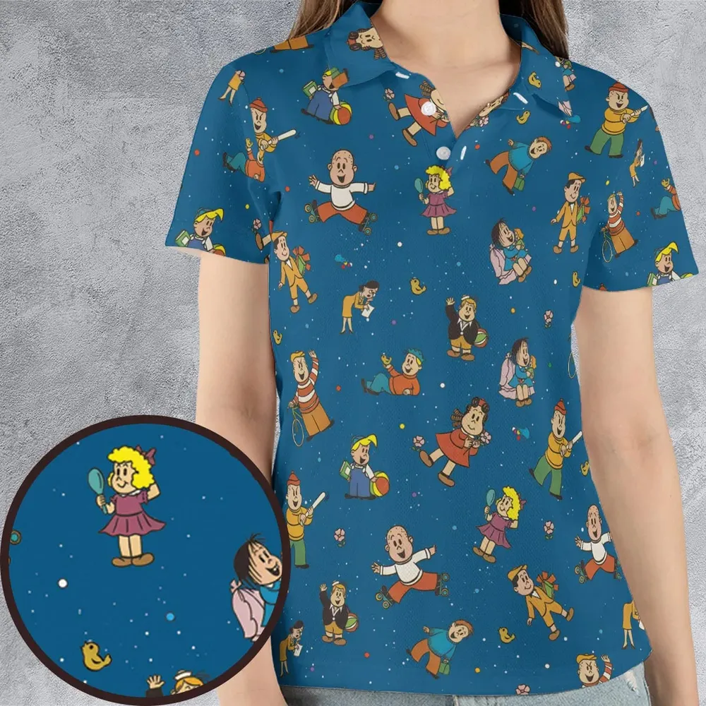 Cartoon Throwback The Little Lulu Show AOP Men/Women Polo Shirt - 4