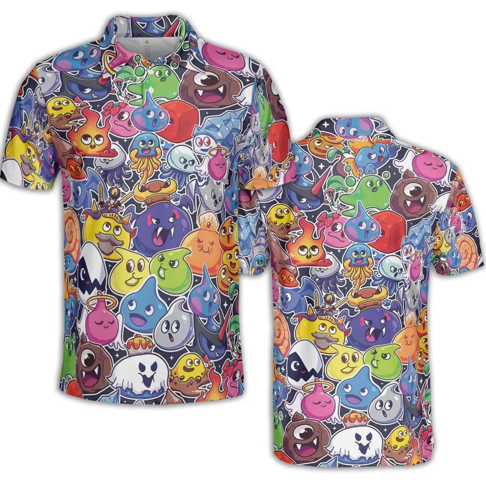 Slimes Dragon Quest AOP Men/Women Polo Shirt - 2