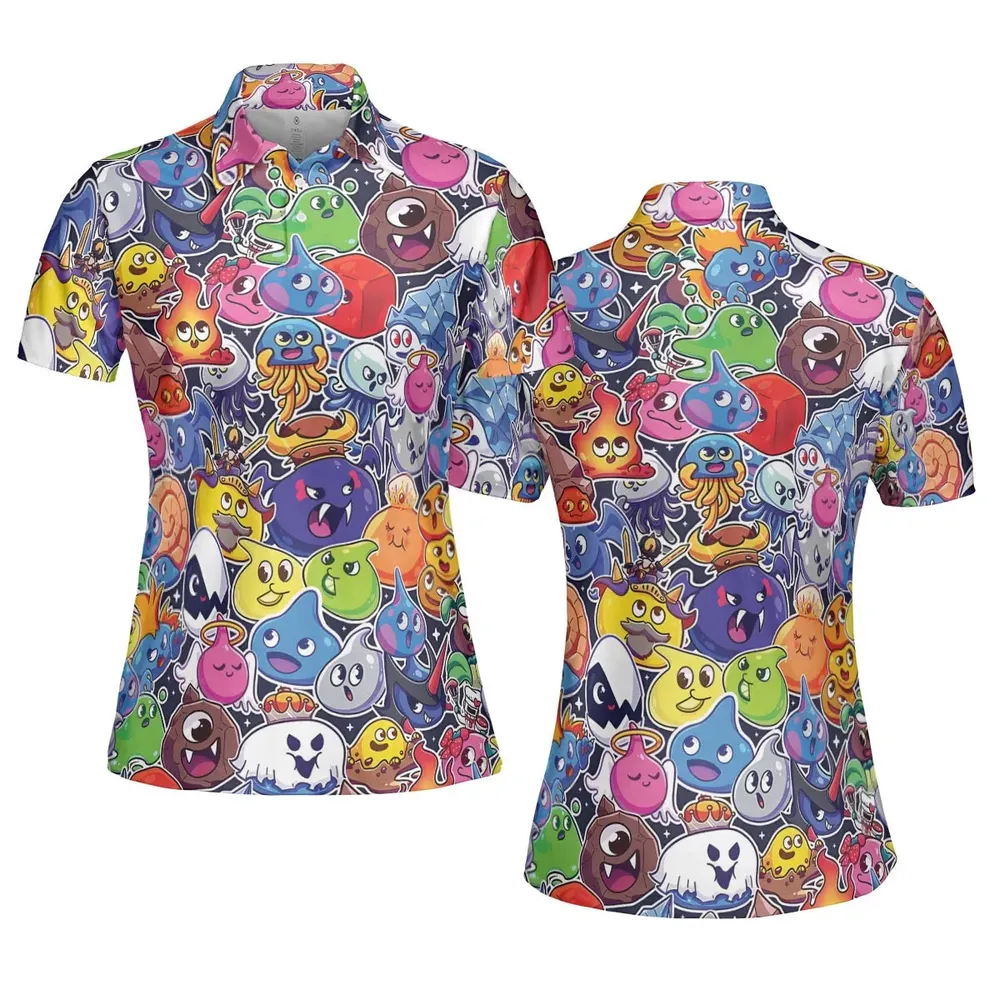 Slimes Dragon Quest AOP Men/Women Polo Shirt - 5