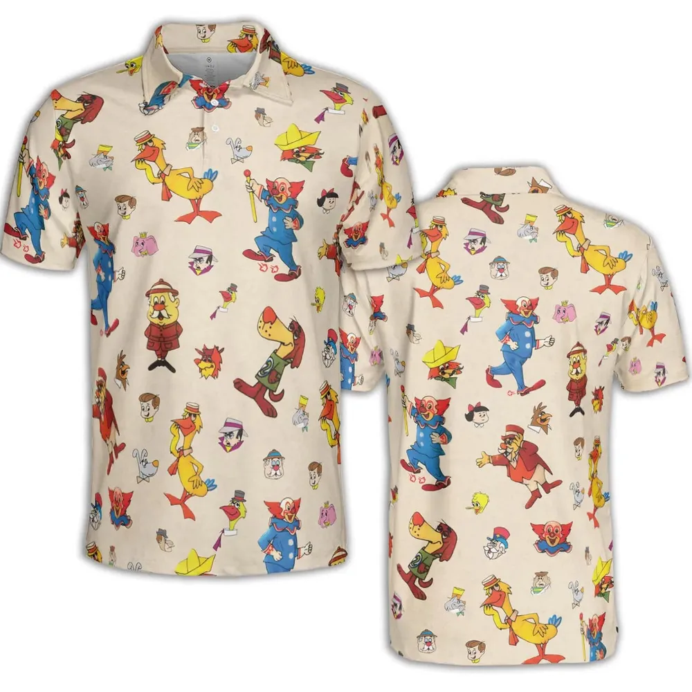Bozo The Clown And Friends AOP Men/Women Polo Shirt - 2