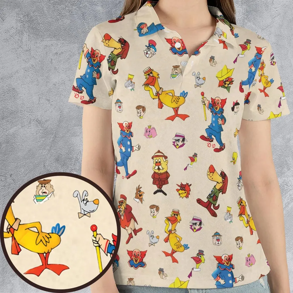 Bozo The Clown And Friends AOP Men/Women Polo Shirt - 4