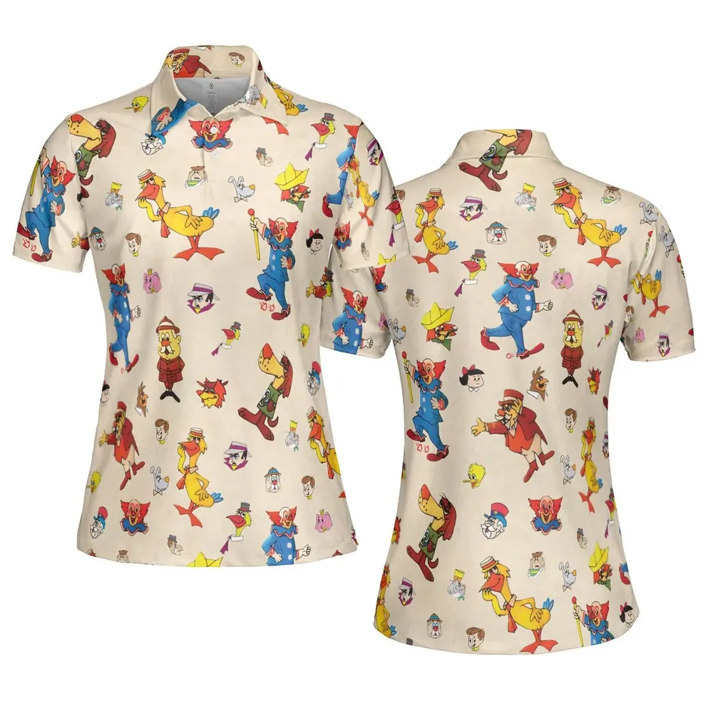 Bozo The Clown And Friends AOP Men/Women Polo Shirt - 5