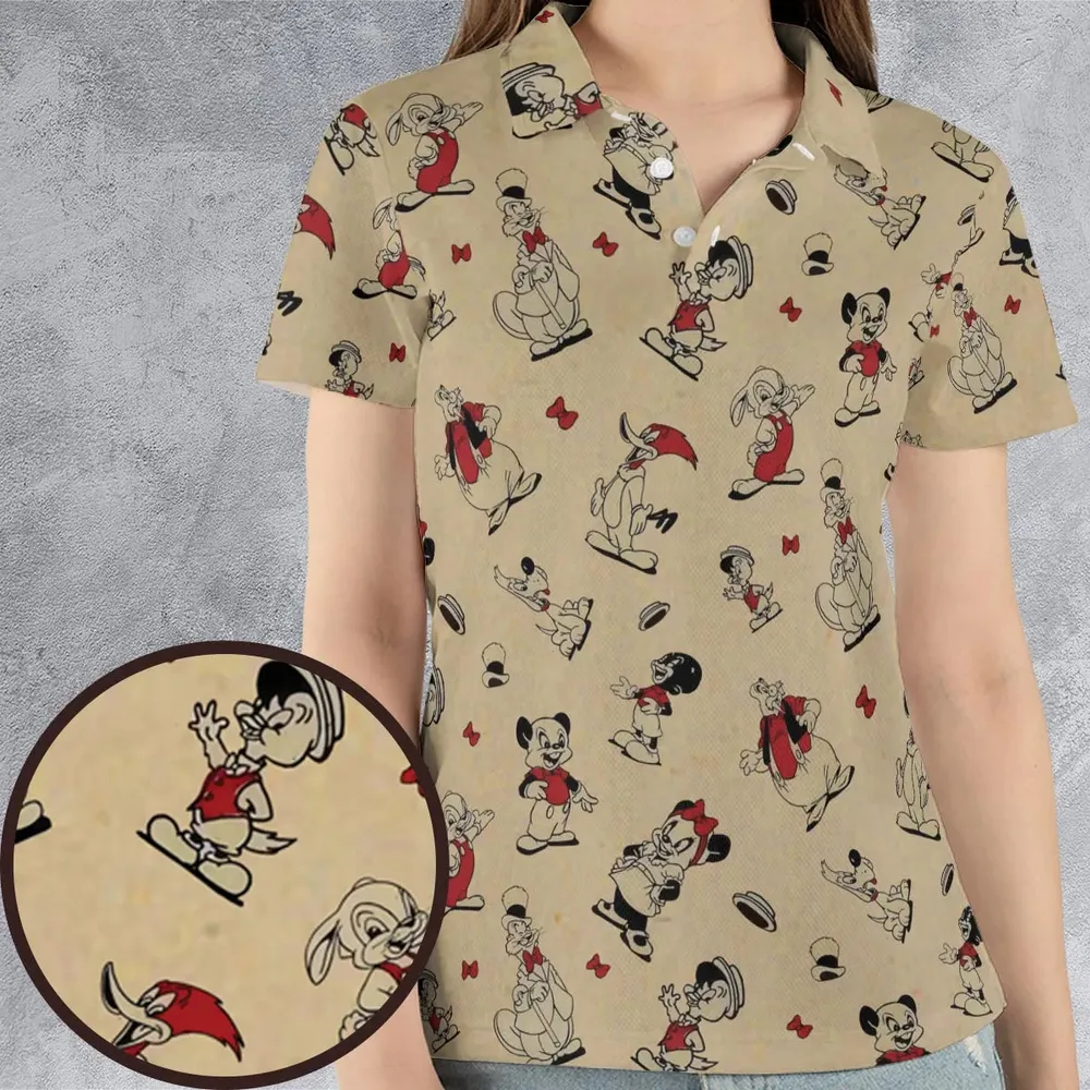 Walter Lantz's Famous Movie Characters AOP Men/Women Polo Shirt - 4