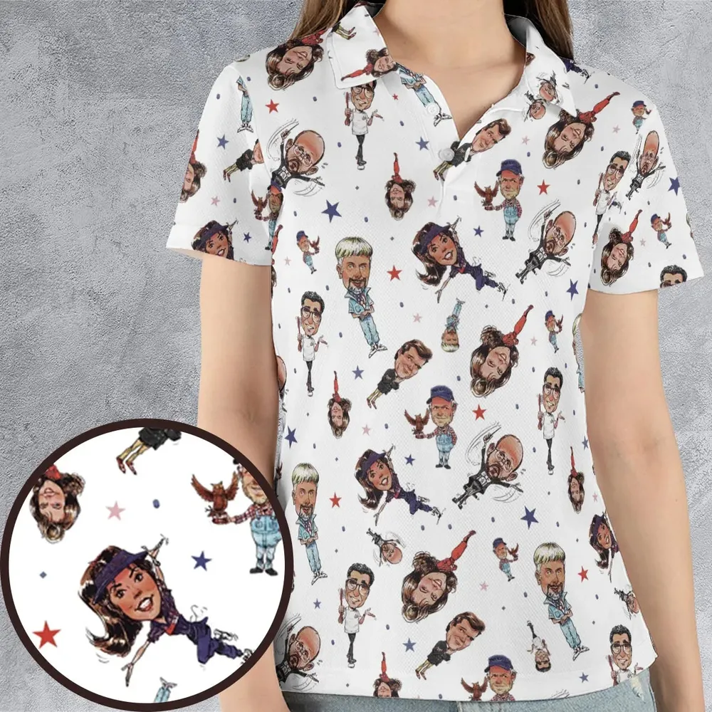 Red White Blaine Waiting For Guffman AOP Men/Women Polo Shirt - 4