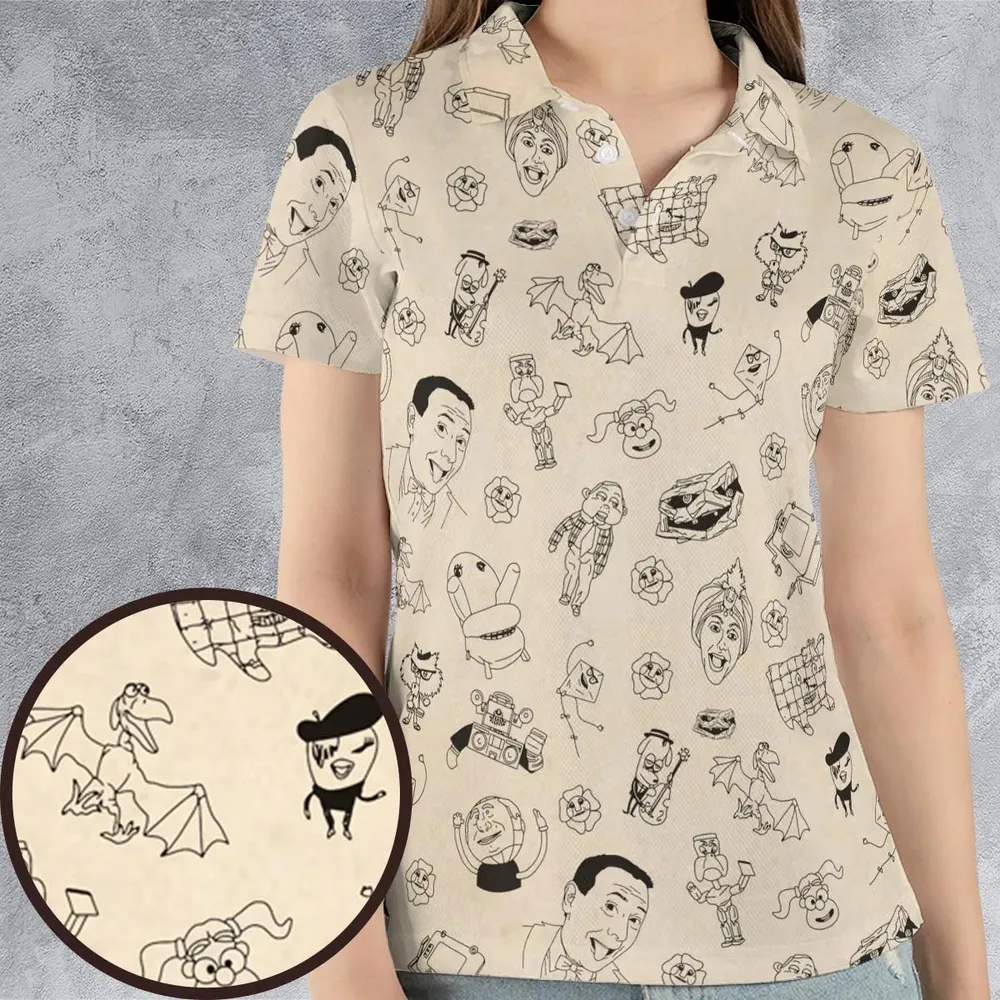 Pee-Wee's Playhouse Characters AOP Men/Women Polo Shirt - 4