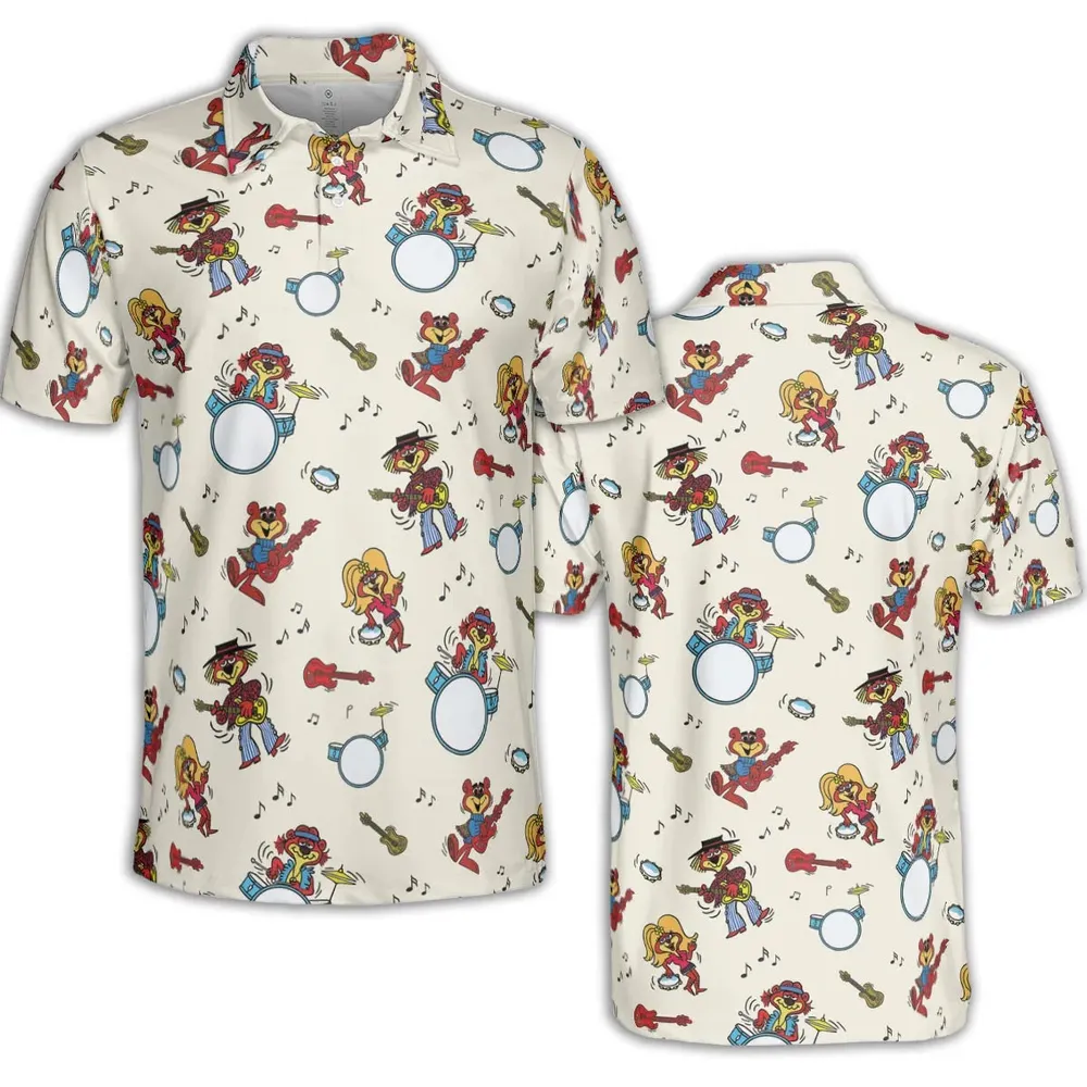 Cartoon band The Sugar Bears AOP Men/Women Polo Shirt - 2