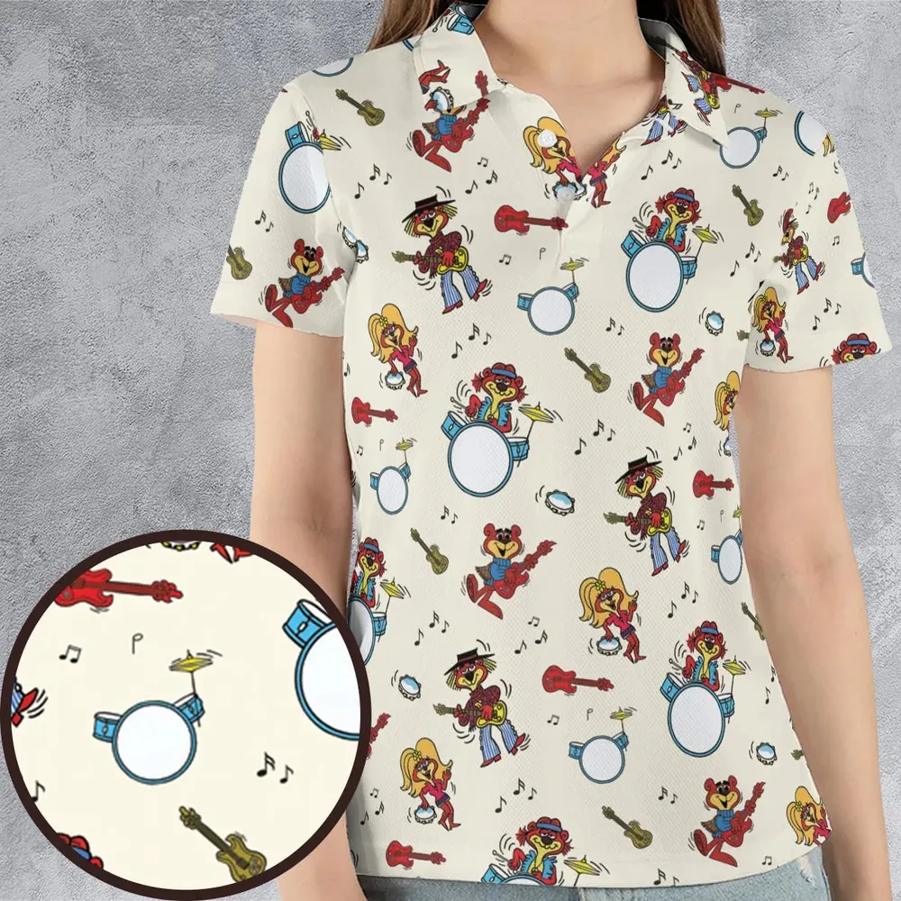 Cartoon band The Sugar Bears AOP Men/Women Polo Shirt - 4