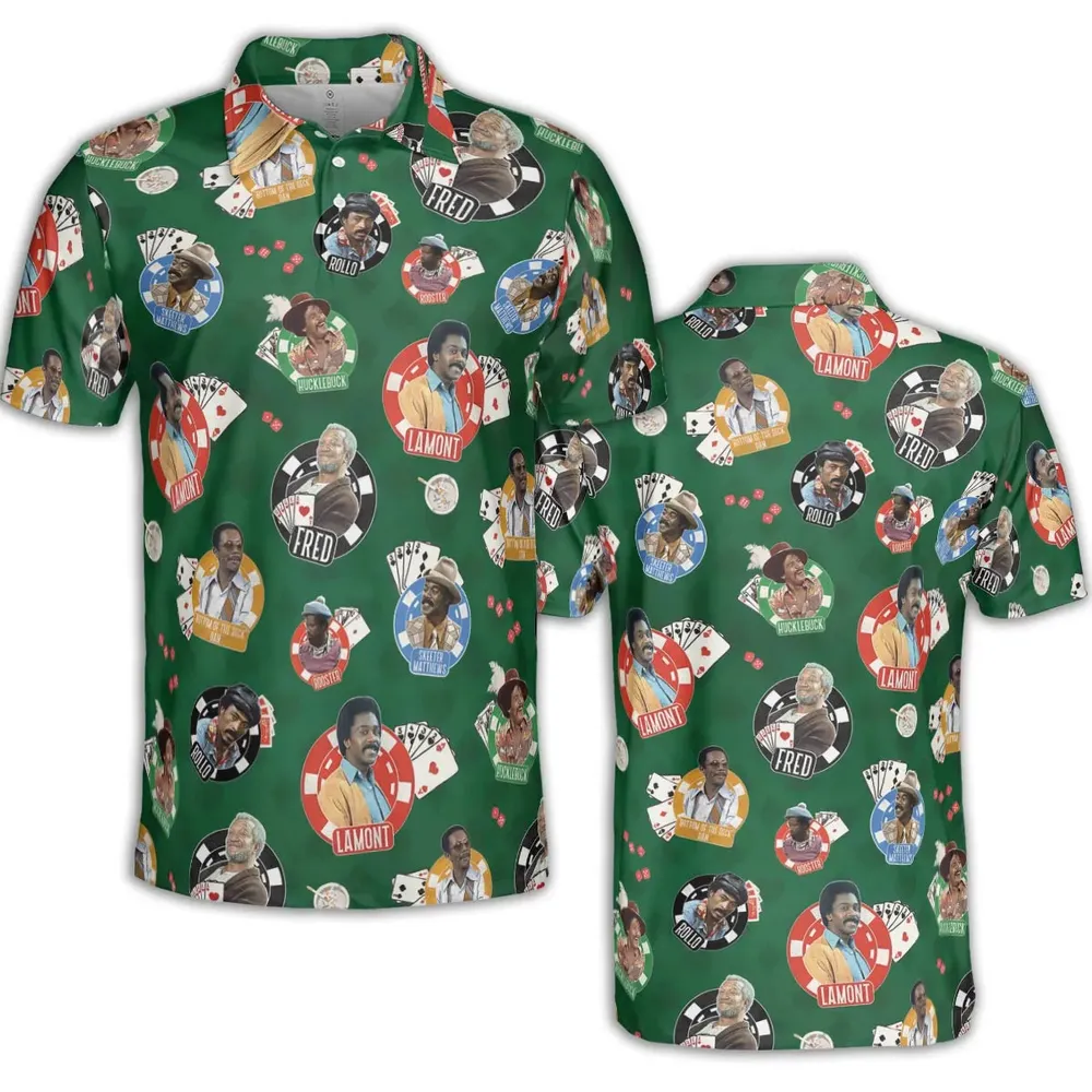 The Card Sharps Sanford and Son AOP Men/Women Polo Shirt - 2