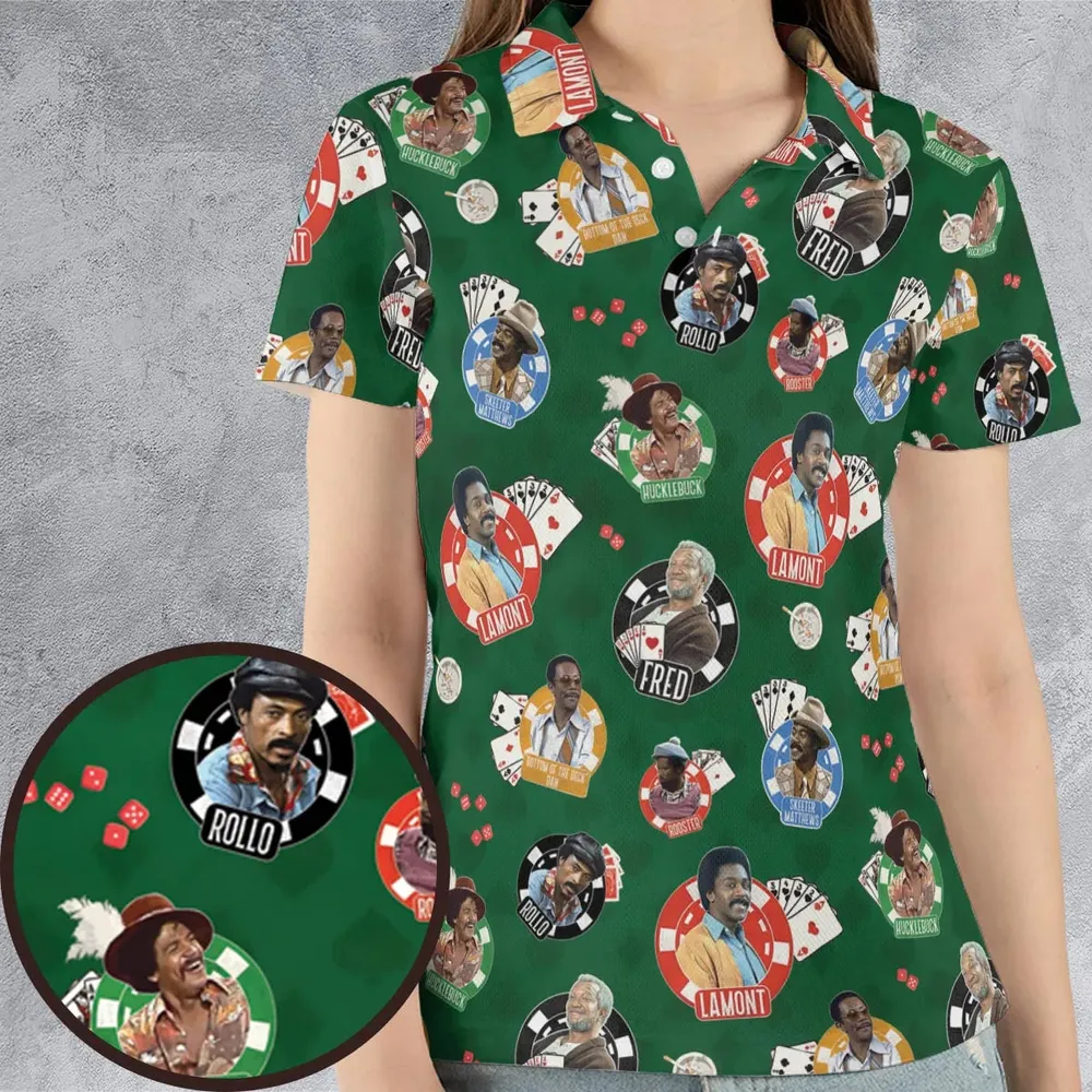 The Card Sharps Sanford and Son AOP Men/Women Polo Shirt - 4
