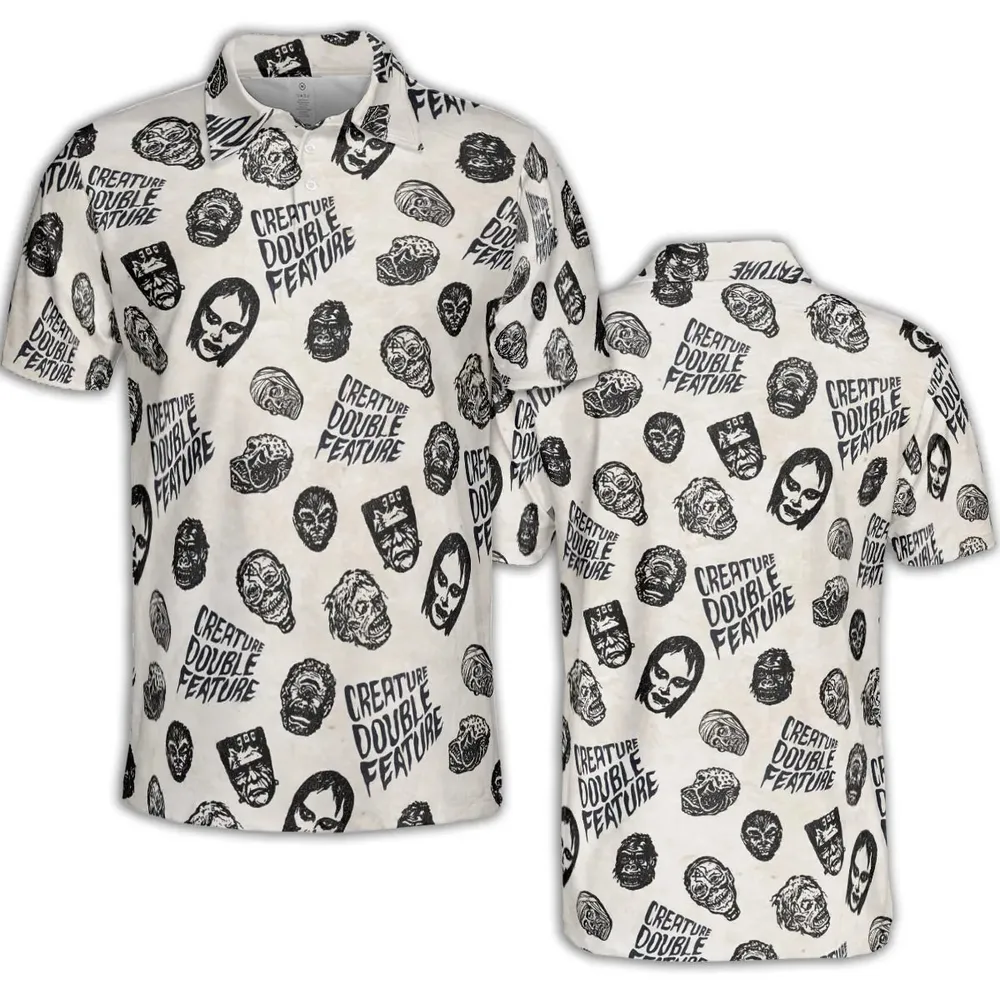 Creature Double Feature Horror Characters AOP Men/Women Polo Shirt - 2