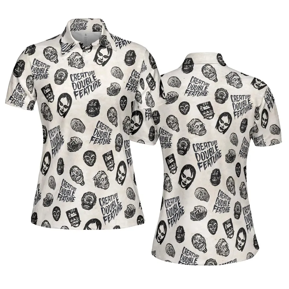 Creature Double Feature Horror Characters AOP Men/Women Polo Shirt - 5