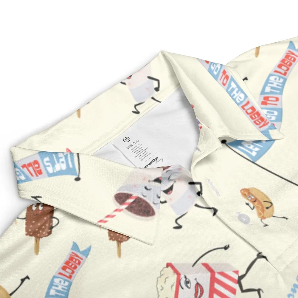 Let's All Go To The Lobby Retro Cartoon AOP Men/Women Polo Shirt - 3